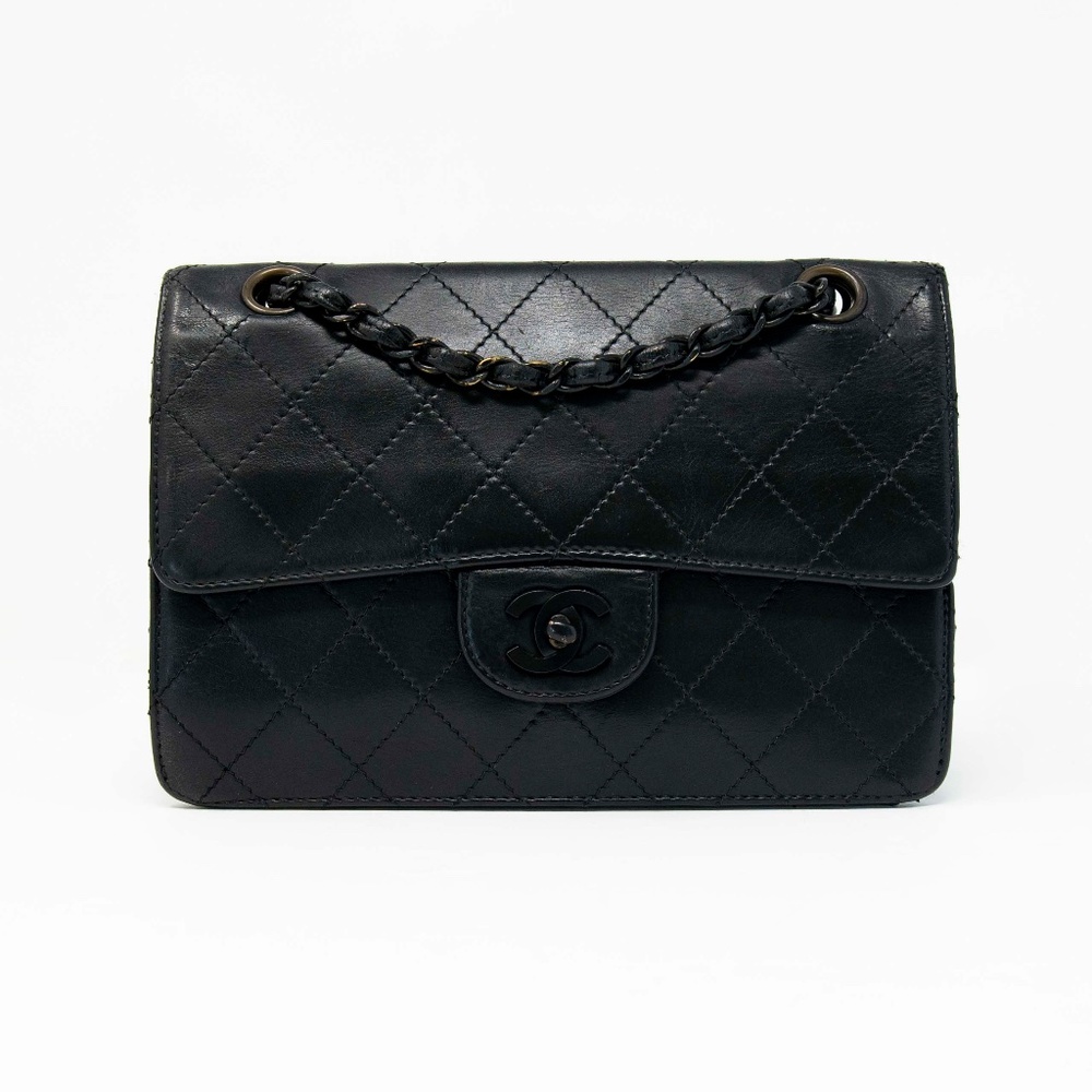Chanel Vintage Small Lambskin So Black Flap Bag